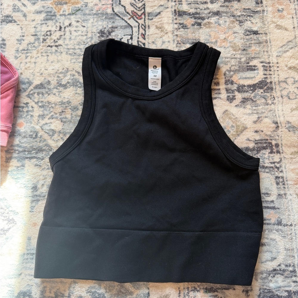 90 degrees Black tank top Cropped